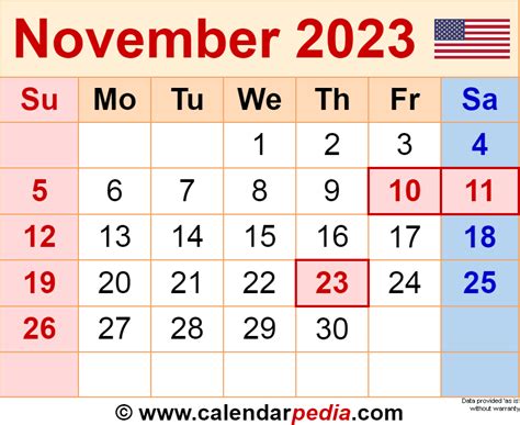 holidays 2023 november